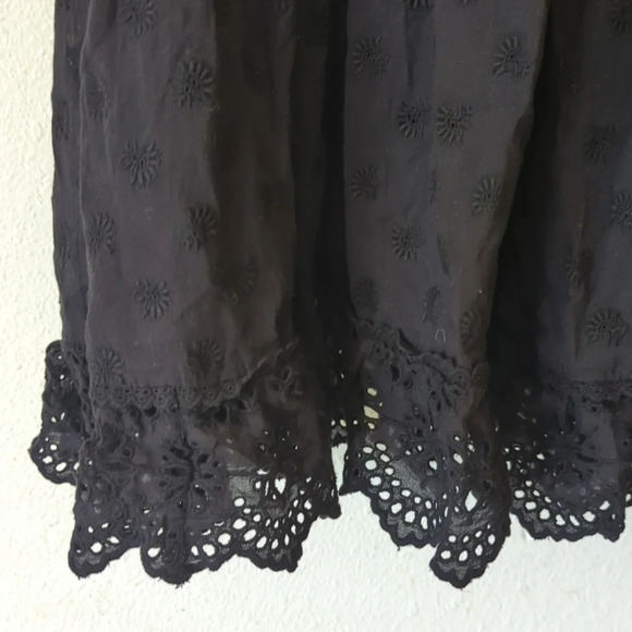 ulla johnson marjorie black noir eyelet lace mid dress - Picture 7 of 14